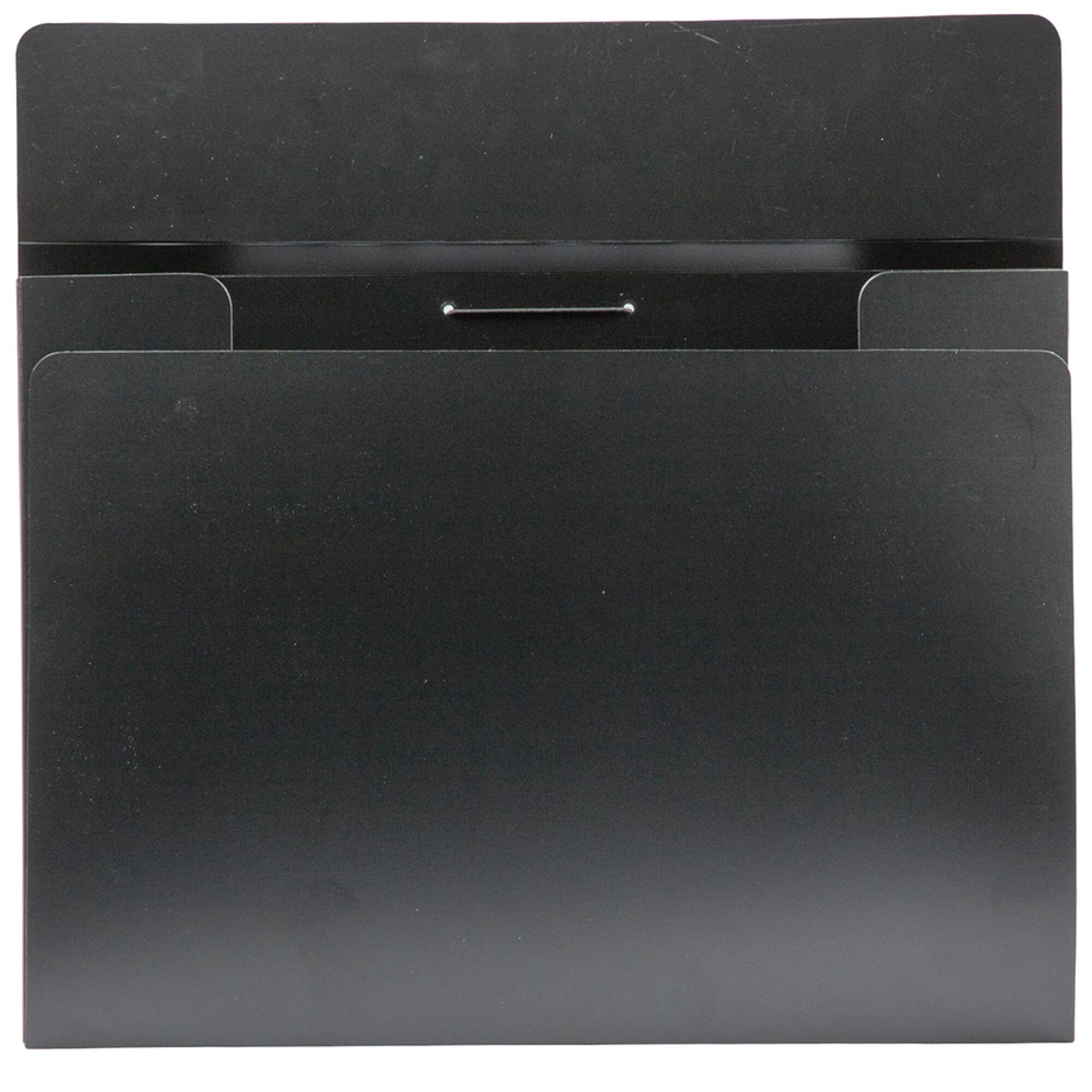 JAM Paper Black 11" x 15" Elastic Closure Plastic Portfolio